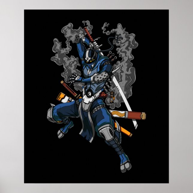 Robot Ninja Samurai Warrior Martial Arts Poster (Framsidan)
