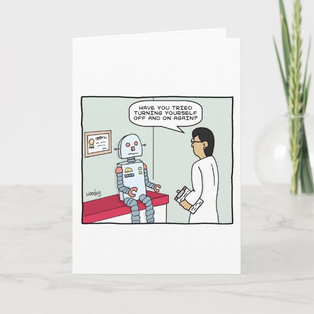 Robot och Doktor Card Kort (Framsida)