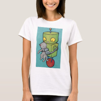 Robot och Grått Kattunge T-shirt