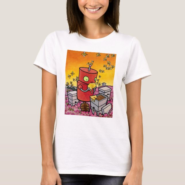 Robot och honungbina t shirt (Framsida)