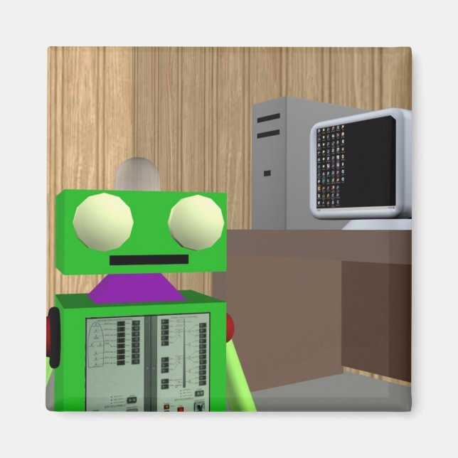 Robot och PC Magnet (Framsidan)