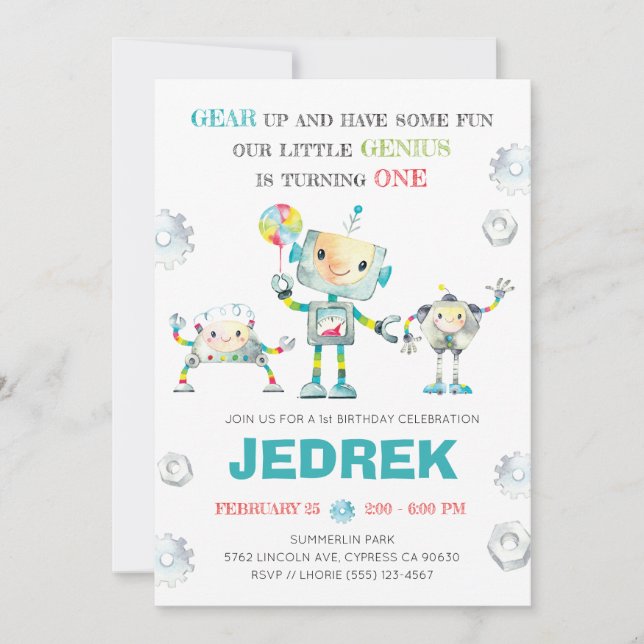 Robot One Inbjudningar (Framsida)