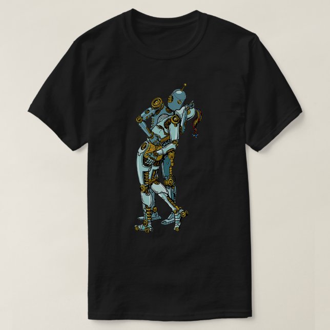 Robot par Kissing Android Love in Science Ficti T Shirt (Design framsida)