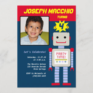 Robot Photo-inbjudningar Inbjudningar