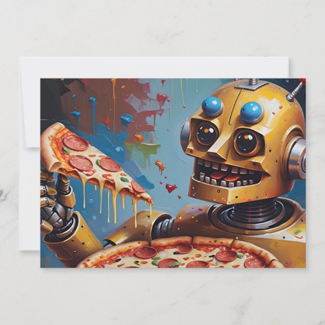 robot pizza inbjudningar (Framsida)