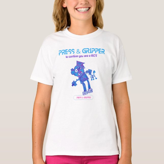 Robot Press & Gripper T-shirt (Framsida)