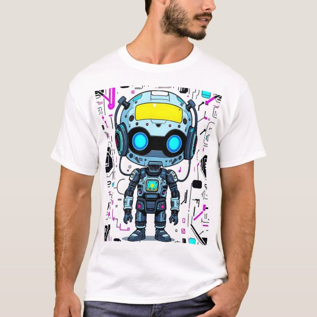 Robot Print T Shirt (Framsida)