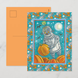 ROBOT PUMPKINS, HALLOWEEN MEECHANICAMAN HELG VYKORT
