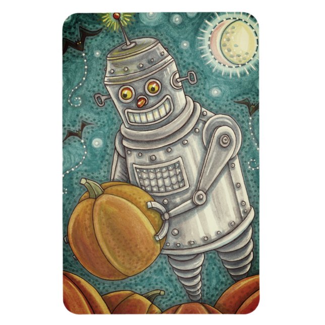 ROBOT PUMPKINS, HALLOWEEN MEECHANICAMAN MAGNET (Vertikal)
