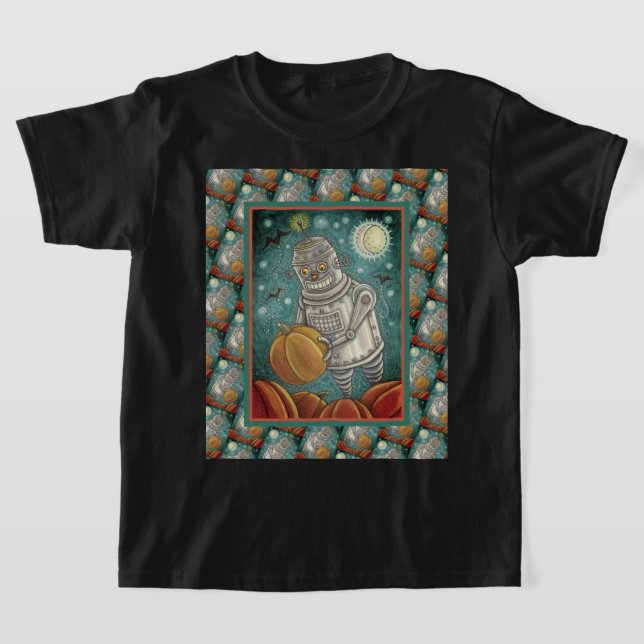 ROBOT PUMPKINS, HALLOWEEN MEECHANICAMAN T SHIRT (Laydown)