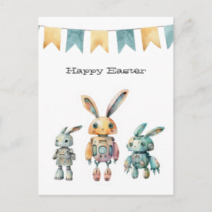 Robot Rabbits Påsk Vykort