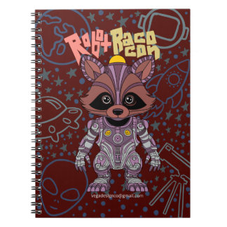 Robot Raccoon Spiral Notebook Anteckningsbok