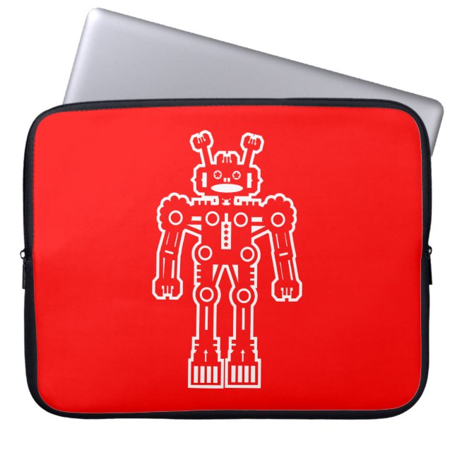 Robot - Red Laptop Sleeve (Framsidan)