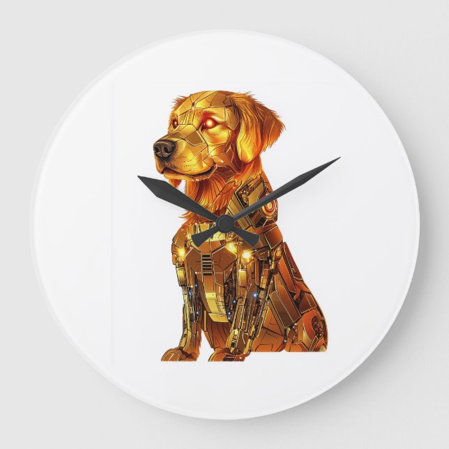 Robot Retriever - Futuristisk Mechahund Stor Klocka (Framsida)