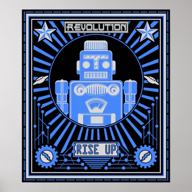 Robot Revolution Blue Poster (Framsidan)