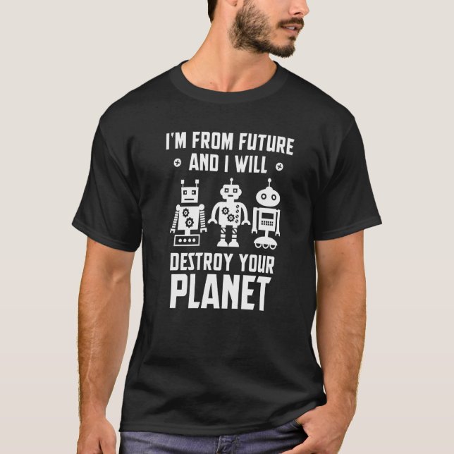 Robot Robotic Robotics Ingenjör Artifical Intellig T Shirt (Framsida)