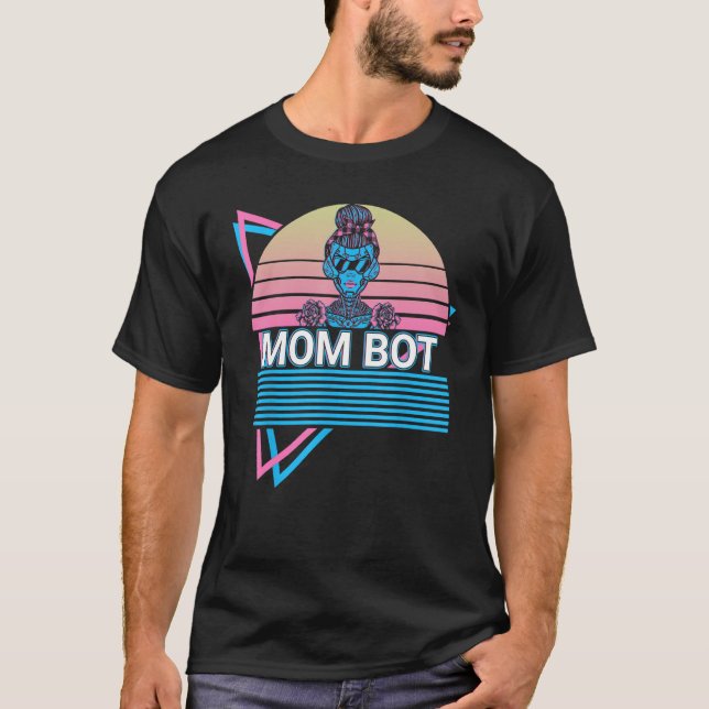 Robot Robotics Mamma Retro Mamma Bot T Shirt (Framsida)