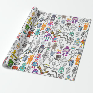 Robot Robotics World Wrapping Papprare Presentpapper