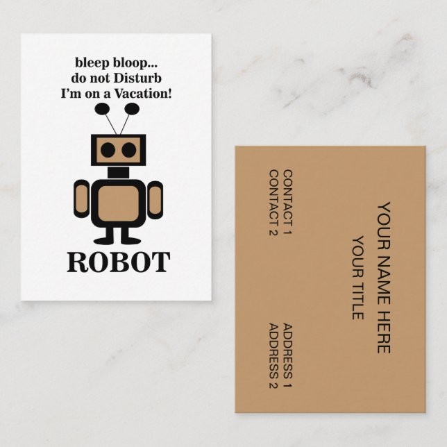 Robot Robotteknik Roligt Visitkort (Fram/baksida)