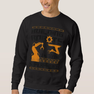 Robot Robotteknikingenjör Vintage Bygger Robotar Ä Lång Ärmad Tröja
