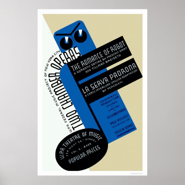 Robot Romantik New York 1938 WPA Poster (Framsidan)