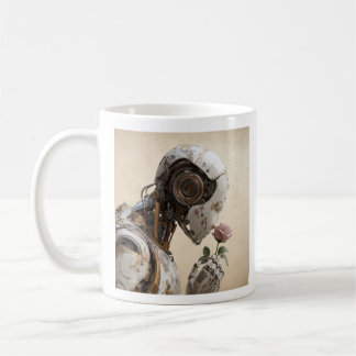 Robot & Rose Solarpunk-mugg Kaffemugg
