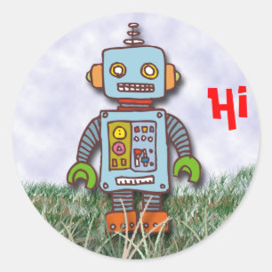 Robot Runt Klistermärke