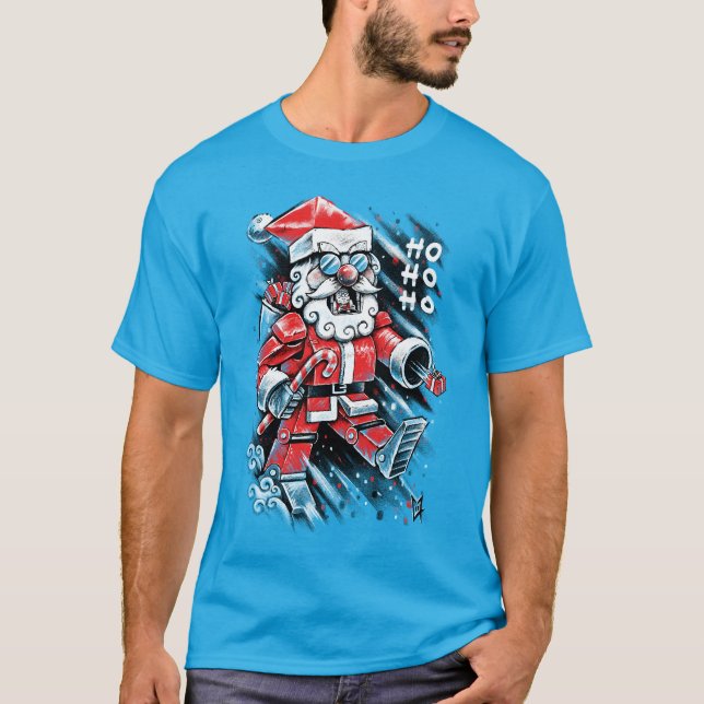 Robot Santa Claus T Shirt (Framsida)