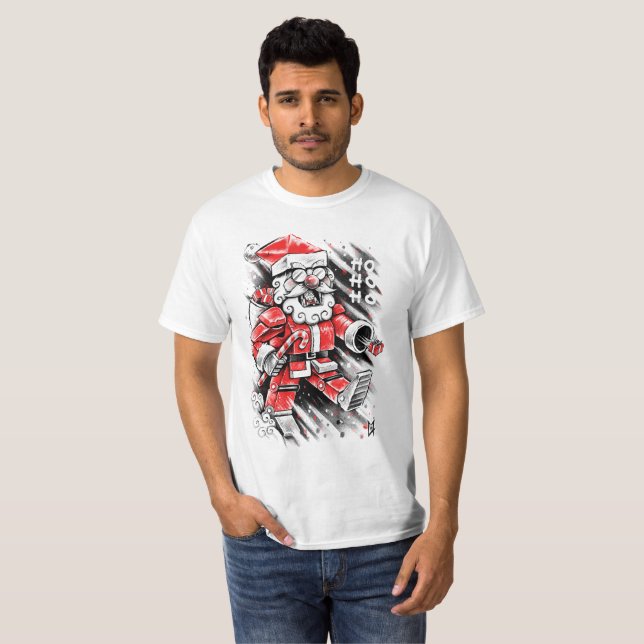 Robot Santa Claus T Shirt (Hel framsida)
