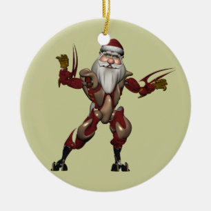 Robot Santa Julgransprydnad Keramik