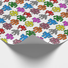 Robot Silhouette Wrapping Papper Presentpapper