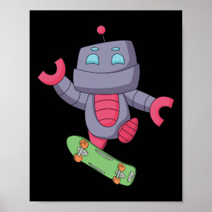 Robot Skateboardåkning Skater Fingerbräda Skate Poster