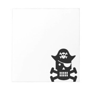 Robot Skull & Crossbone Pirat Silhouette Anteckningsblock