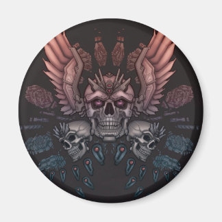 Robot Skull + Vingar Magnet
