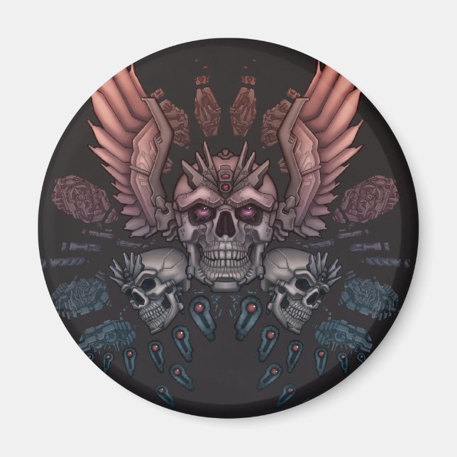 Robot Skull + Vingar Magnet (Framsidan)