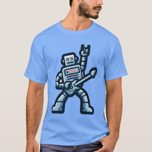 Robot som rockar på en gitarr och Sticker vän T Shirt