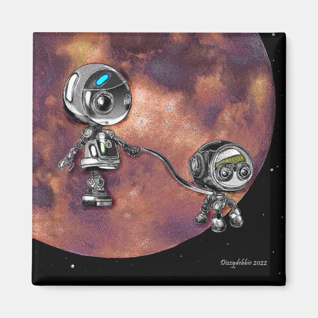 Robot Space Walk Magnet (Framsidan)