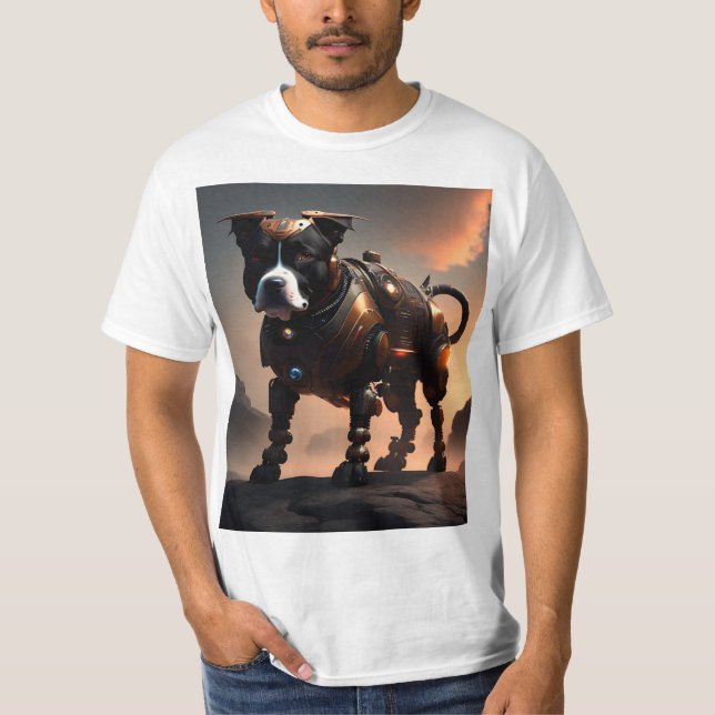Robot Stbudsdshire Bull Terrier, Value Tshirt T Shirt (Framsida)