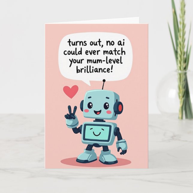 Robot Sweet Mothers Day Card Kort (Framsida)