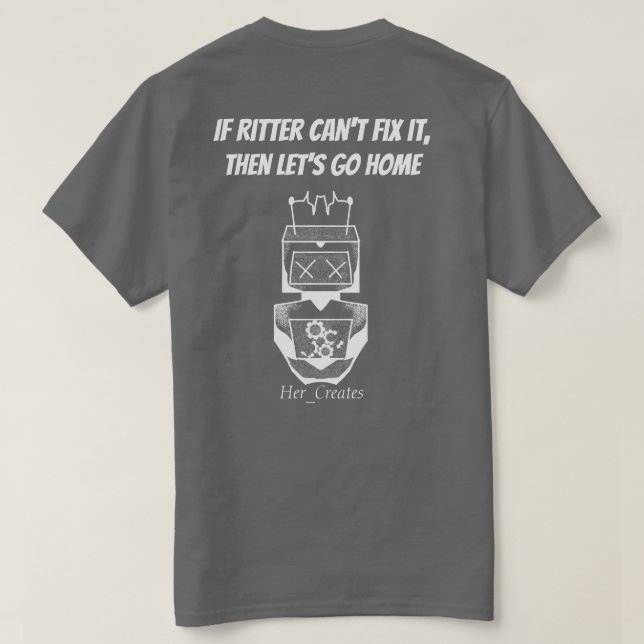 Robot T-Shirt (vit variant) (Design baksida)