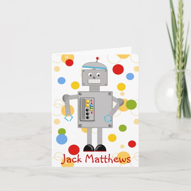 Robot Tack-kort Anteckningskort (Framsida)