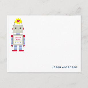 Robot Tackkort Cards Personal Stationery Tack Kort