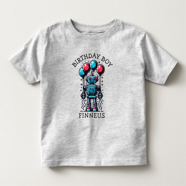 Robot ThBäste Birthday Boy T Shirt (Framsida)