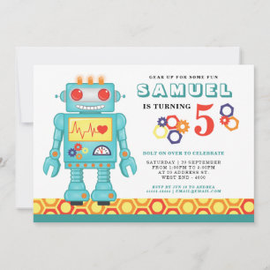 Robot Thenzed Party-inbjudan Inbjudningar