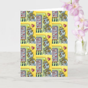 ROBOT TITTAR FÖR KÄRLEK HJÄRT VENDING MASKIN Blank Kort