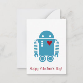 Robot Valentine - Blue Anteckningskort