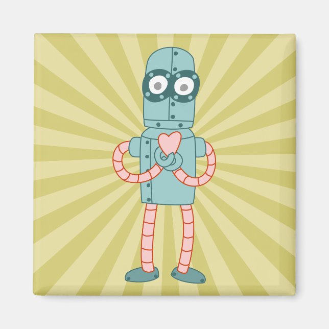 Robot Valentine Heart Magnet (Framsidan)