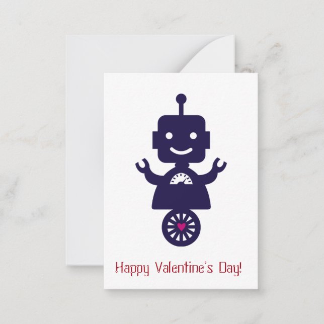 Robot Valentine - Scooter Anteckningskort (Framsida)