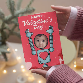 Robot Valentines day Photo Classroom Helgdag Card Julkort