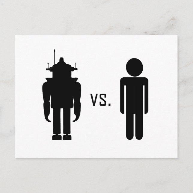 Robot vs. Human Vykort (Framsida)
